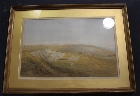 Henry George Hine (1811-1895) An old chalkpit near Eastbourne 21.5 x 33in.